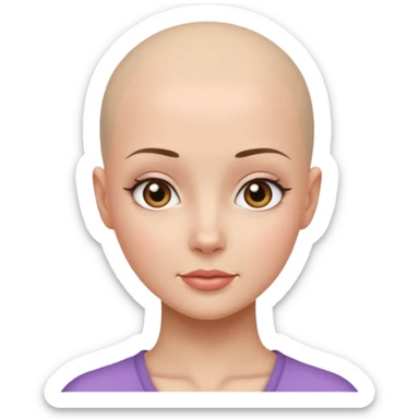 create pretty girl with bald head close up shot sticker
