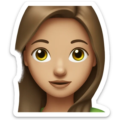 green-eyed girl with long brown hair sticker