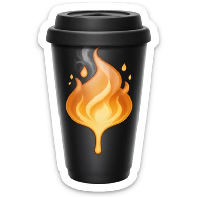 takeaway coffee cup black with black lit sticker