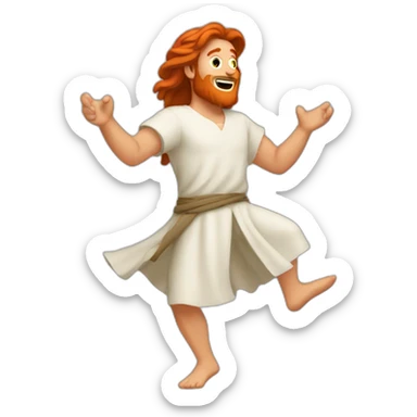 David dancing red-haired biblical sticker