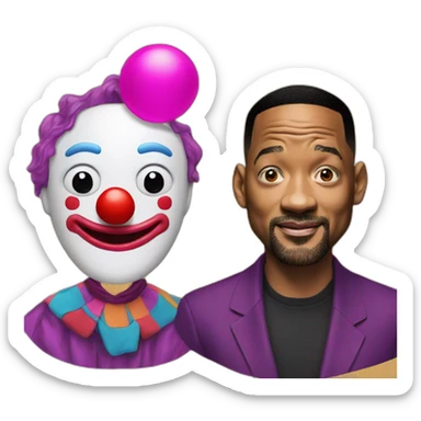 Will smith with clown mask sticker