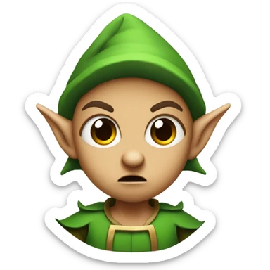 Angry little elf sticker