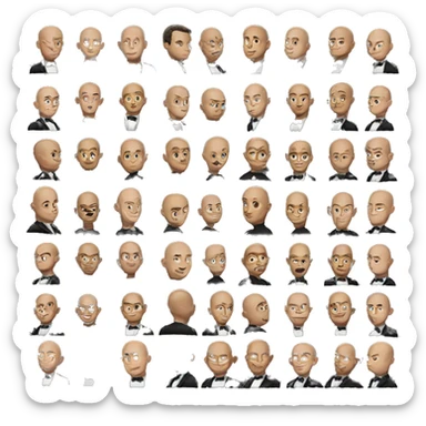 bald james bond sticker