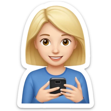 frau ist glücklich am Smartphone sticker