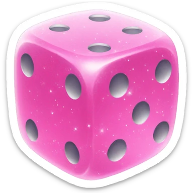 two pink sparkly dice sticker