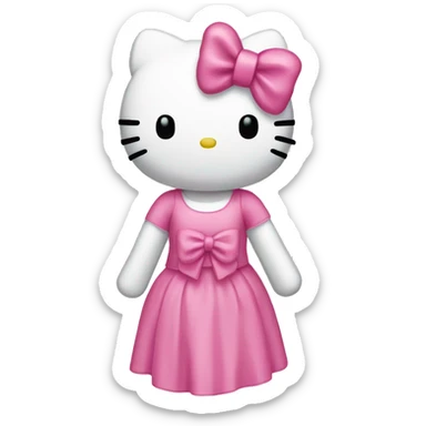 hello kitty pink bow and outfit sticker