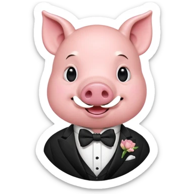 Groom pig sticker