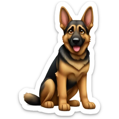 German shepherd full body sitting sticker