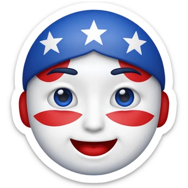 Cool emoji face painted with 🇺🇸USA  sticker