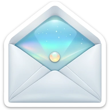 a beautiful romantic white opal envelope sticker