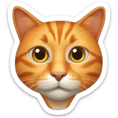 orange cat with narrow face sticker