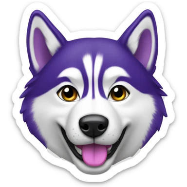 Husky dog w purple W sticker
