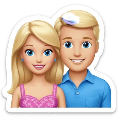 Barbie with Ken  sticker