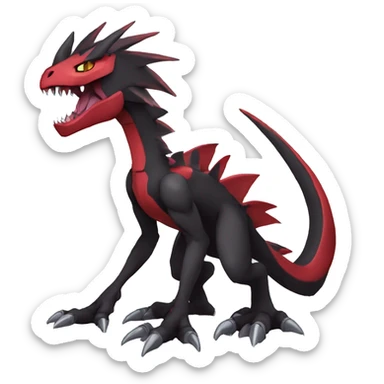  Cool Edgy Black Red Digimon-Fakemon-Raptor-Genesect-Dragon full body sticker