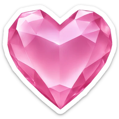 Pink crystal heart sticker