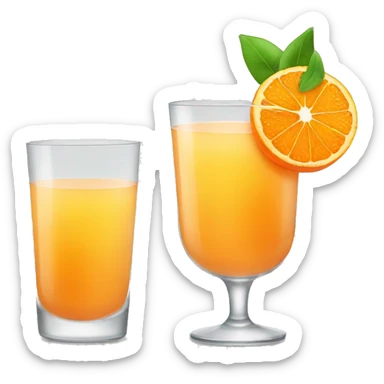transparent glass of tangerine juice sticker