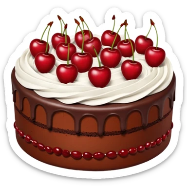 chocolate cherry frosted cake  sticker