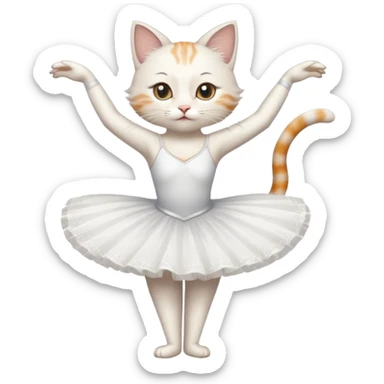 A cat doing ballet sticker