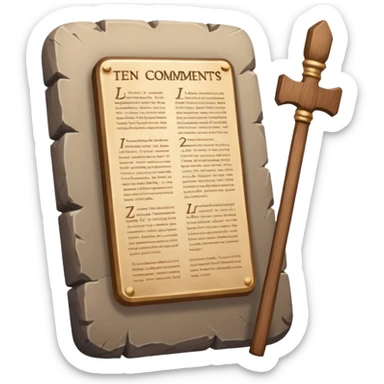Ten commandments tablets and staff sticker