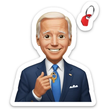 Joe Biden with keys to a new house sticker