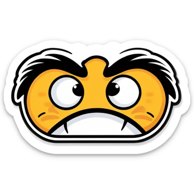 Disgusted face with lashes sticker