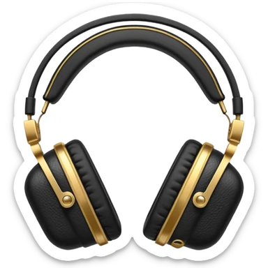 Icon of headphones with square ear pads in the Marshall style. sticker