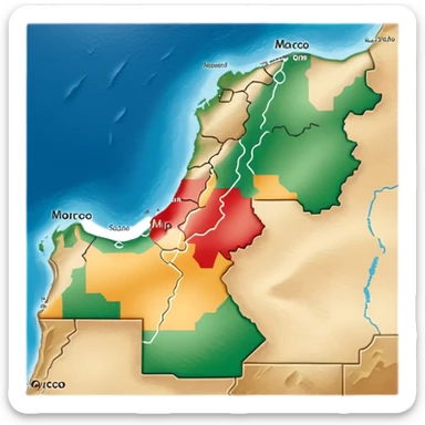 Morocco map sticker