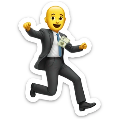 Laptop man with flying cash sticker