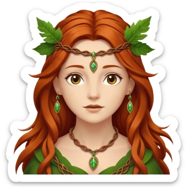 Leaf-necklace druid queen sticker