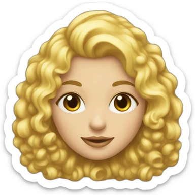 Une jeune fille aux cheveux bouclés blond vénitien sticker