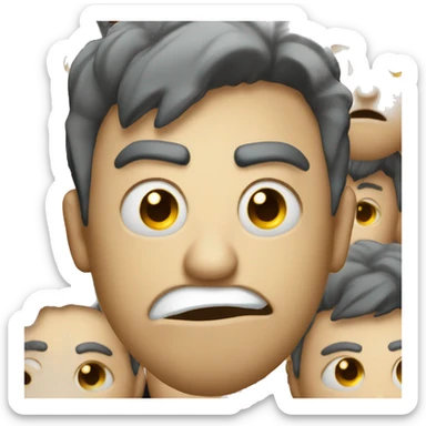 Angry face with scrunched lips sticker