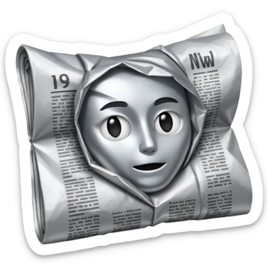newspaper with metallic sheen, representing metalworking news emoji sticker