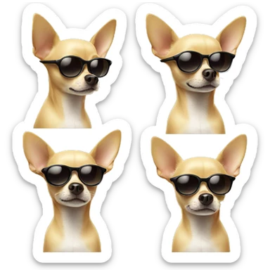Chihuahua dog with sunglasses  sticker