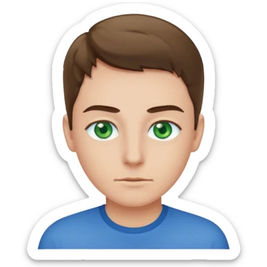 green eyed, blue shirt sticker