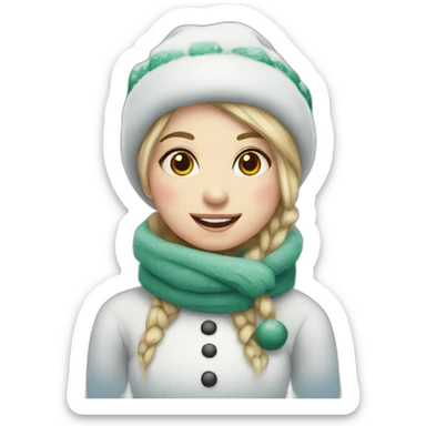 christmas-snowman-girl sticker