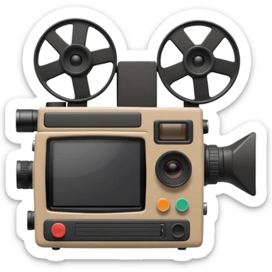 3d icon of a retro VHS camcorder, front view, soft clay style, dark purple background, no text, simple clean design sticker