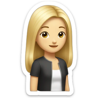 Une asiatique au cheveux cour et noir et une fille blonde sticker