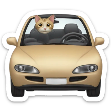 Cat drive a car sticker