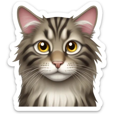 Striped Maine Coon cat with slanting eyes sticker