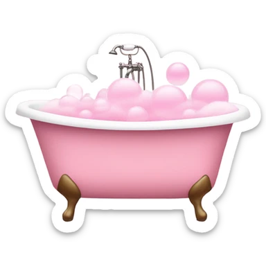 pink bubble bath sticker