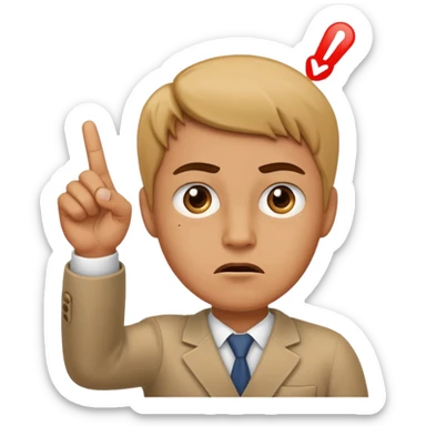 Annoyed face pointing finger up sticker