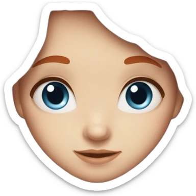 Cute Redhead girl with bangs, long hair and blue eyes sticker