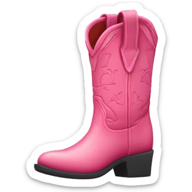 Pink santiag boot originally with red pattern and pink cat sticker