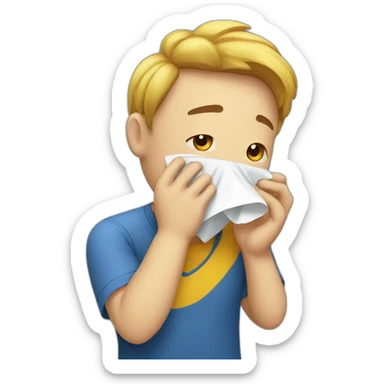 person wipes sweat from their face sticker