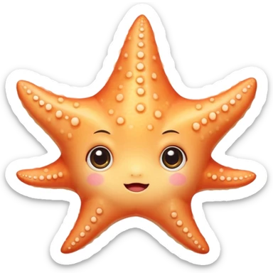 extremely cute aesthetic starfish with tiny cheeks, huge shiny big eyes, soft glowing colors, maximally charming, kawaii-inspired sticker