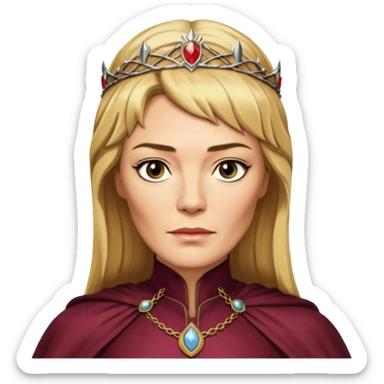 Cersei Lannister 40 years wihtout crown   from Games of throne character face only front face sticker