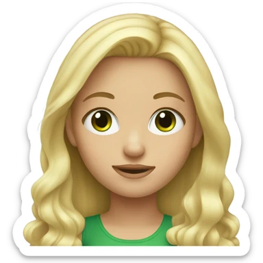 Blond hair girl with green eyes sticker