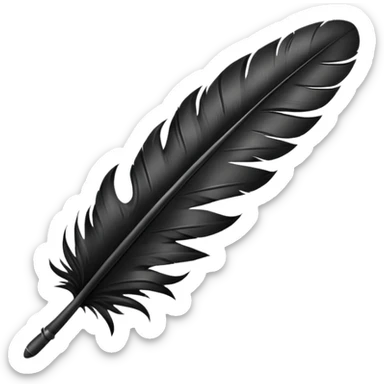 goth black feather sticker