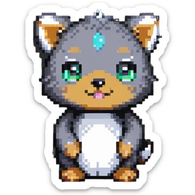 cute animal mascot representing Blakeleigh in pixel art style sticker
