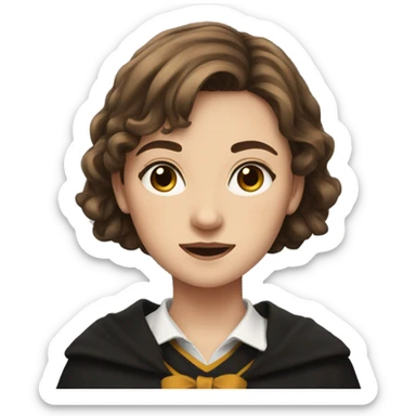 short brown haired girl around 16 at hogwarts sticker